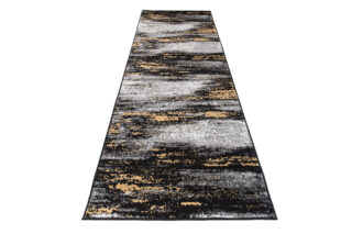 Alfombra de Pasillo Maya Gris Negro Amarillo Abstracto