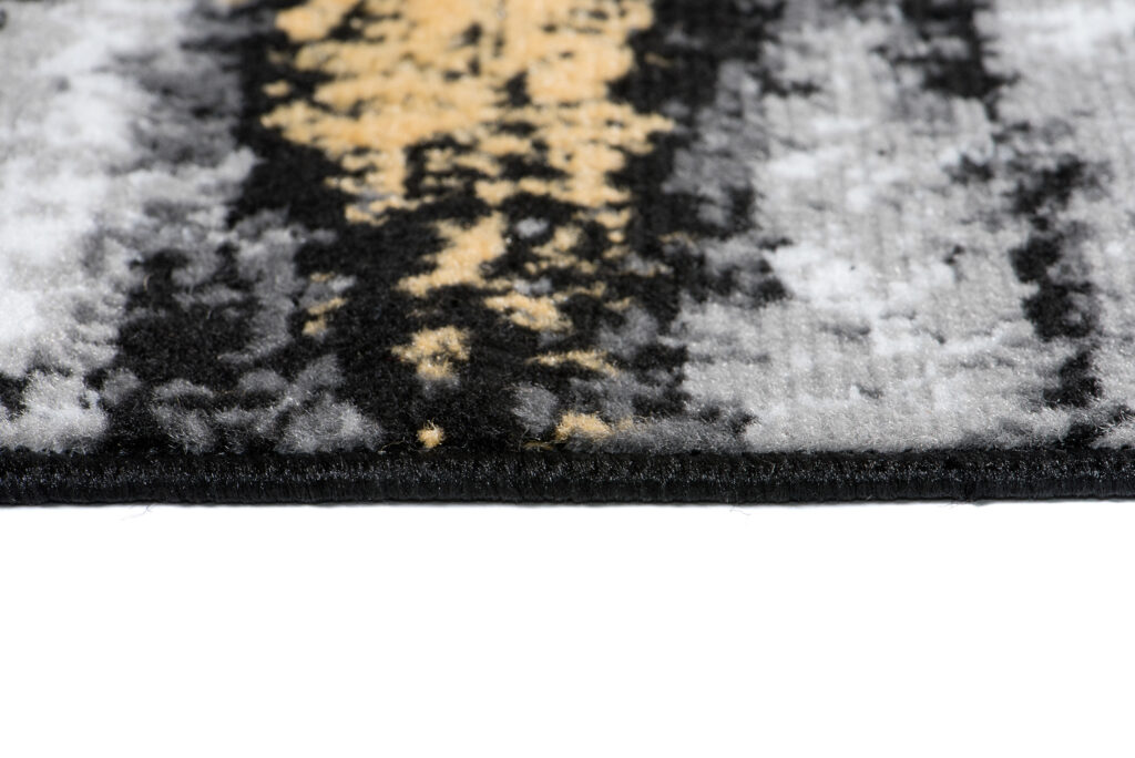 Alfombra de Pasillo Maya Gris Negro Amarillo Abstracto