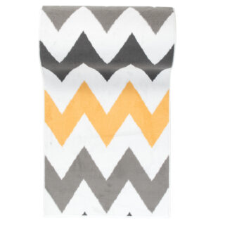 Alfombra de Pasillo Maya Gris Amarillo Geométrico Zigzag