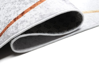 Alfombra Toscana Gris Líneas Doradas