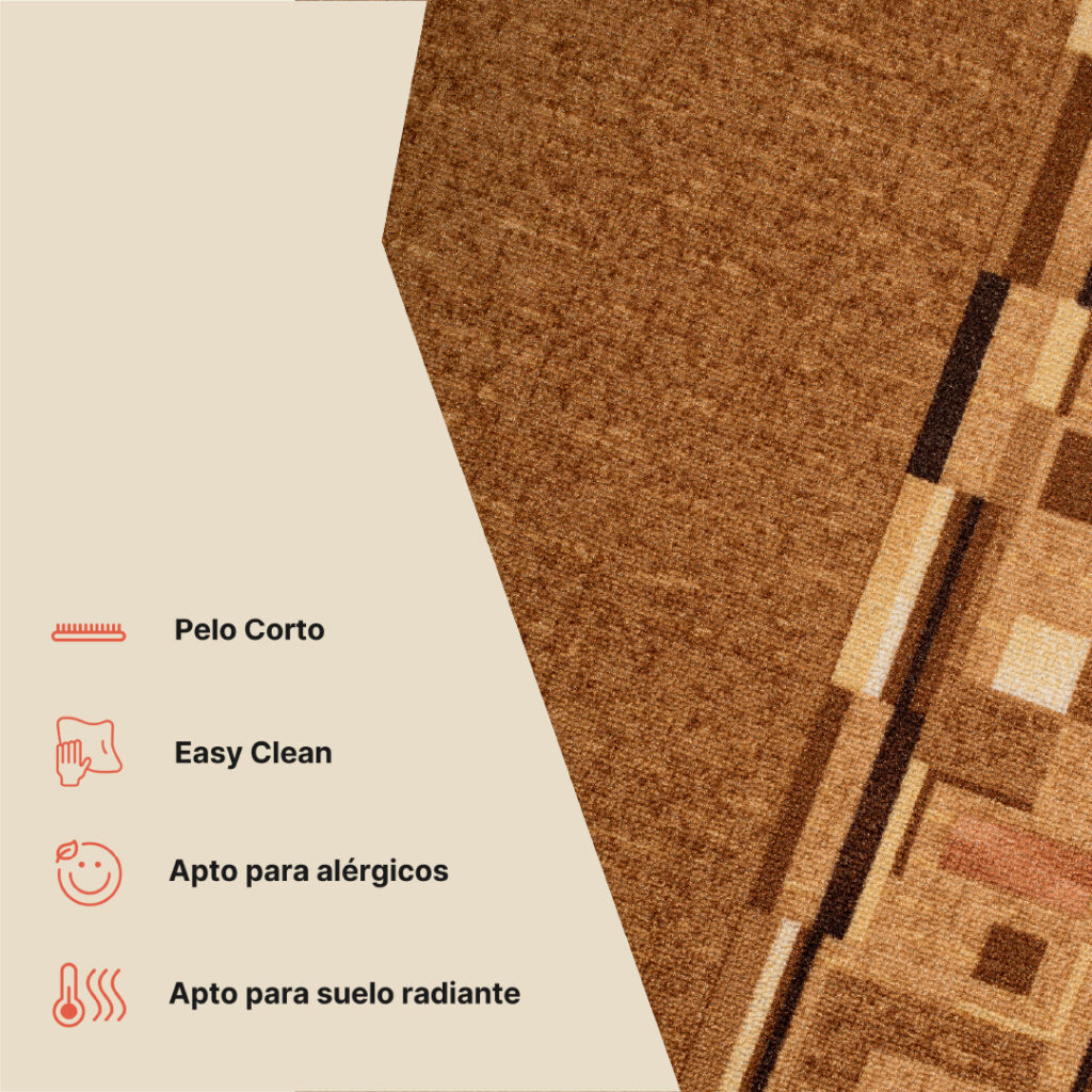 Pasillo Antideslizante Marrón Claro Borde