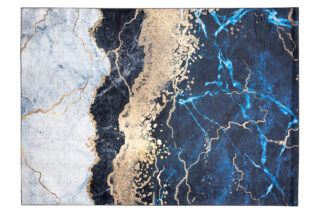 Alfombra Toscana Azul Dorado Mármol