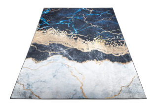 Alfombra Toscana Azul Dorado Mármol