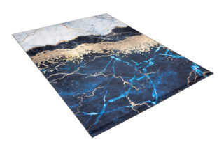 Alfombra Toscana Azul Dorado Mármol