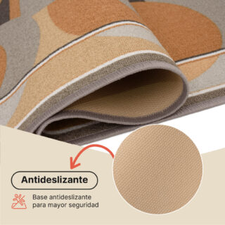 Pasillo Antideslizante Marrón Gris Semicírculos