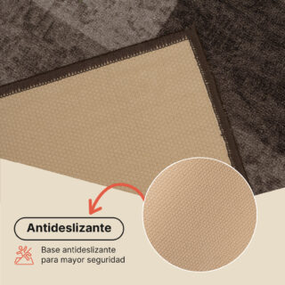 Pasillo Antideslizante Marrón Geométrico