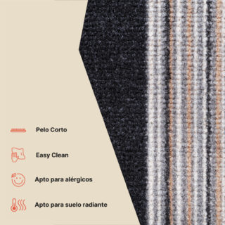 Pasillo Antideslizante Gris Rayas