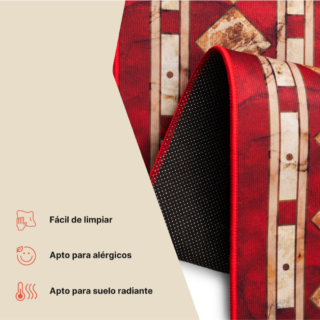 Alfombra Nora Carmesí Clásica Antideslizante
