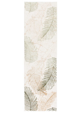 Alfombra de Pasillo Crystal Beige Verde Hojas
