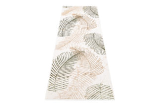Alfombra de Pasillo Crystal Beige Verde Hojas