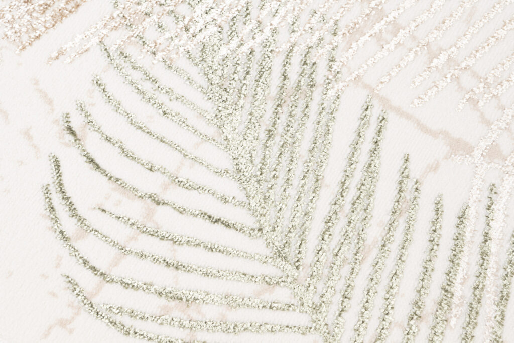 Alfombra de Pasillo Crystal Beige Verde Hojas