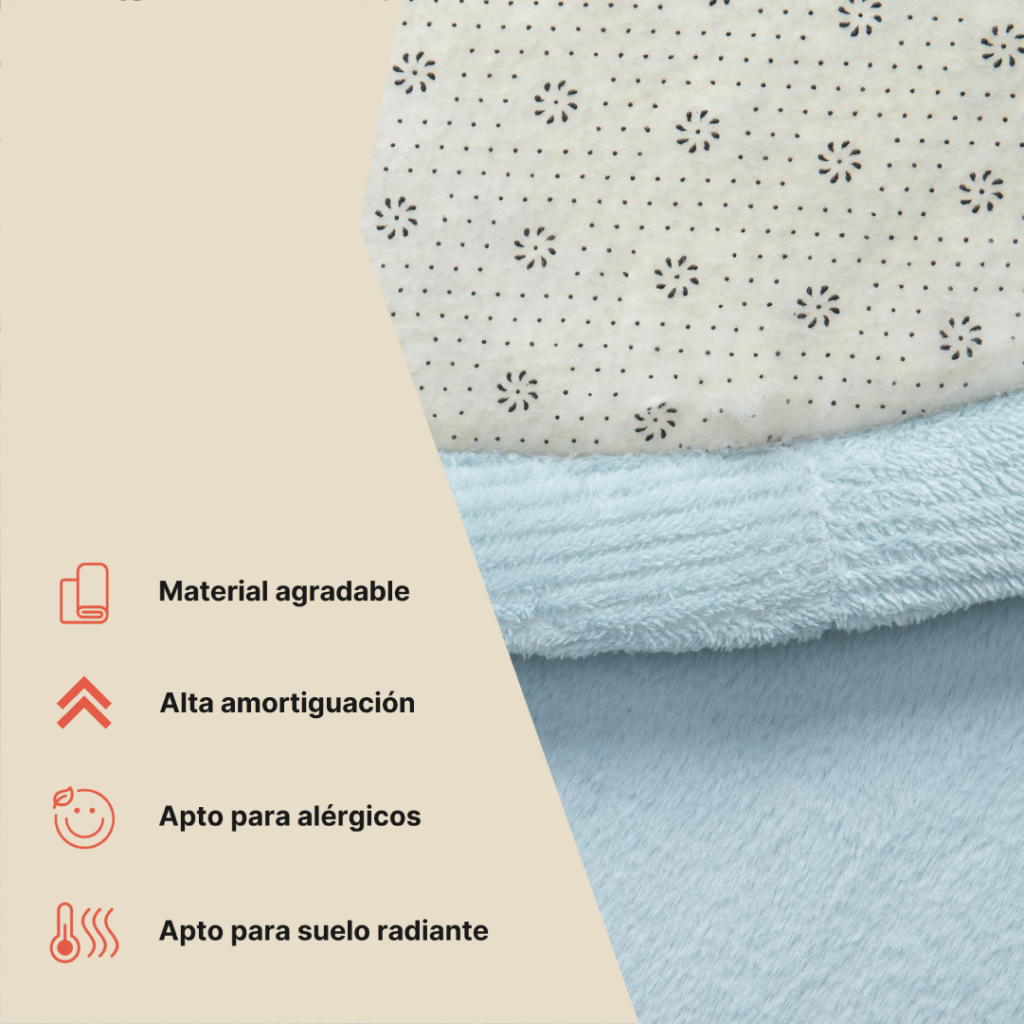 Alfombra Infantil Fluffin Redonda Azul