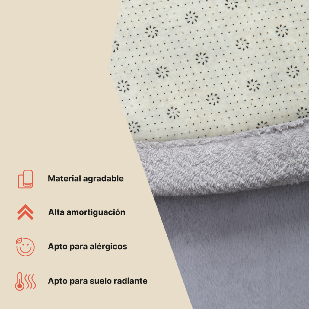 Alfombra Infantil Fluffin Redonda Gris Claro