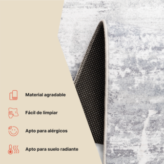 Alfombra Ash Gris Claro Antideslizante