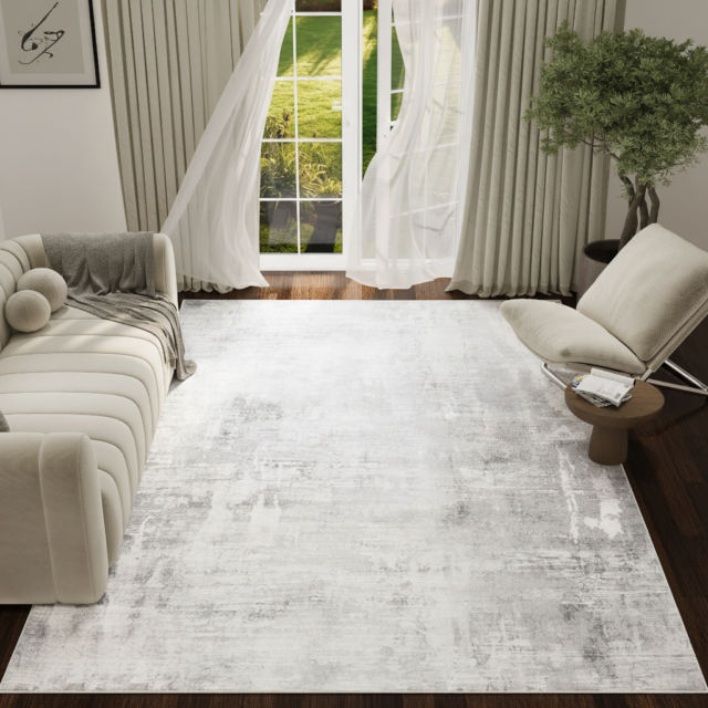 Alfombra Ash Gris Claro Antideslizante