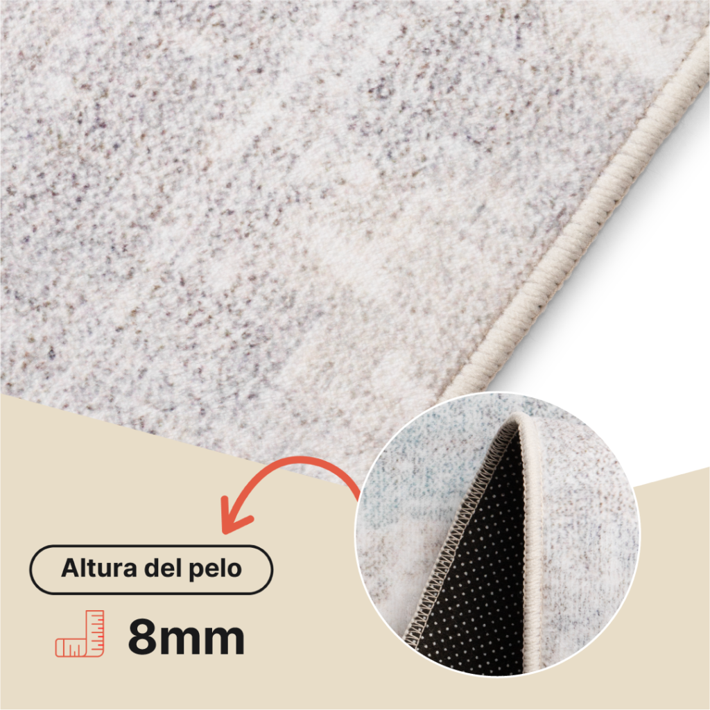 Alfombra Ash Gris Beige Antideslizante