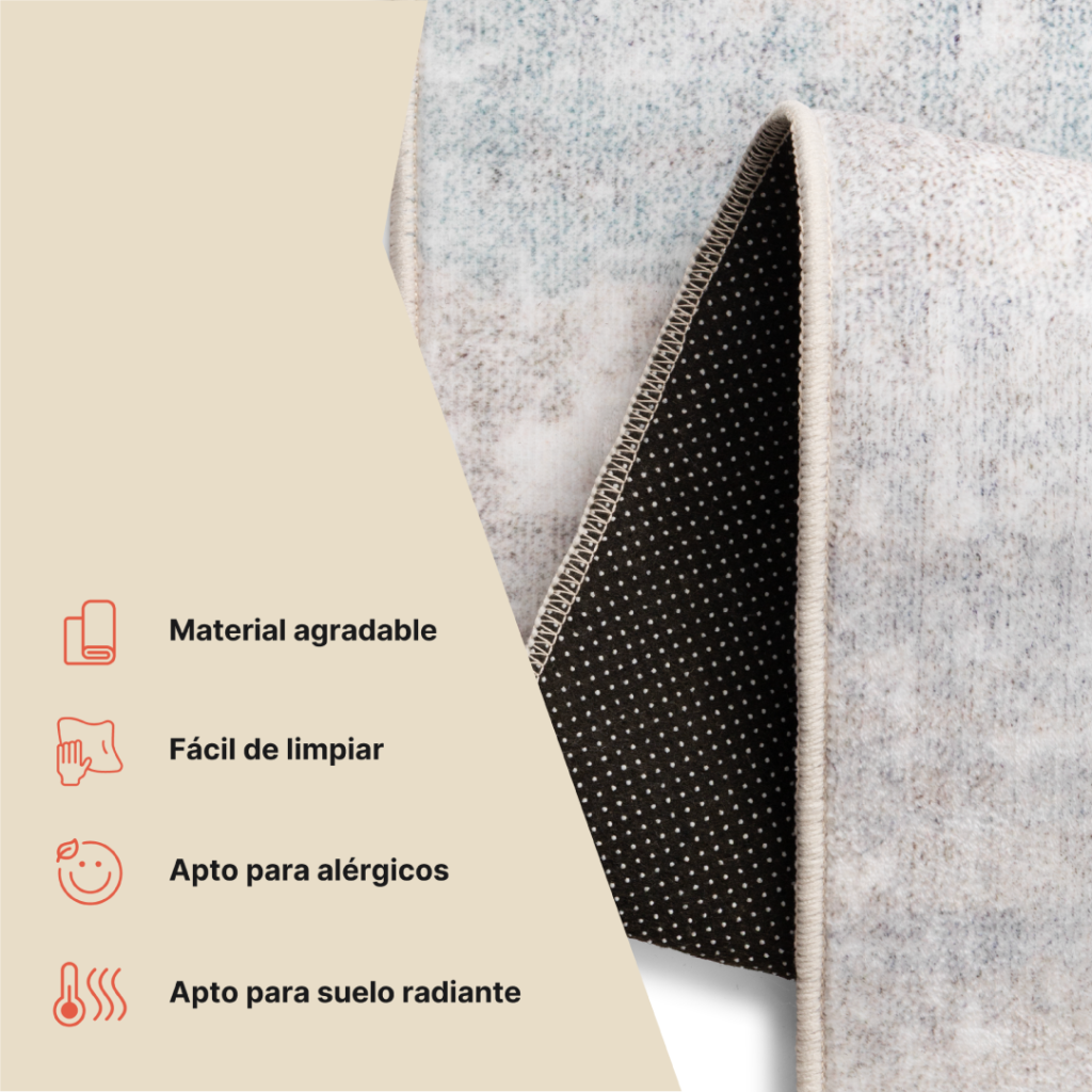Alfombra Ash Gris Beige Antideslizante