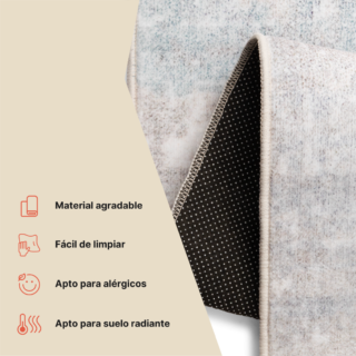 Alfombra Ash Gris Beige Antideslizante