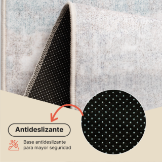 Alfombra Ash Gris Beige Antideslizante