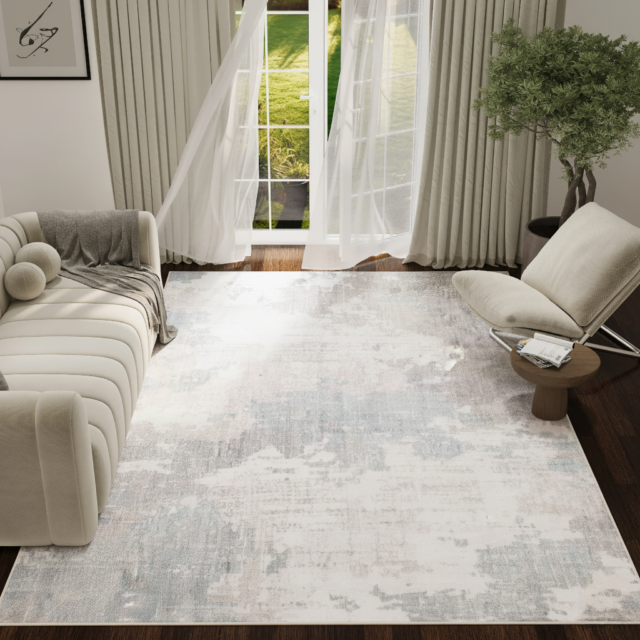 Alfombra Ash Gris Beige Antideslizante