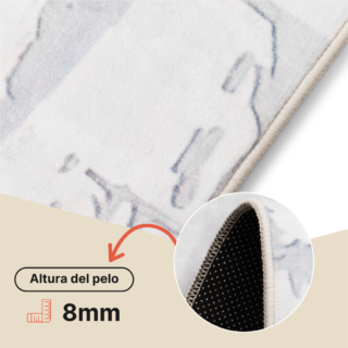 Alfombra Ash Beige Crema Antideslizante