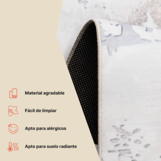 Alfombra Ash Beige Crema Antideslizante