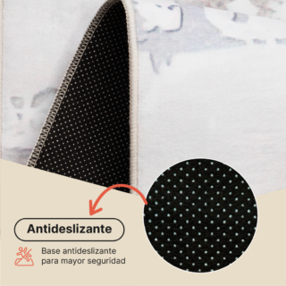 Alfombra Ash Beige Crema Antideslizante