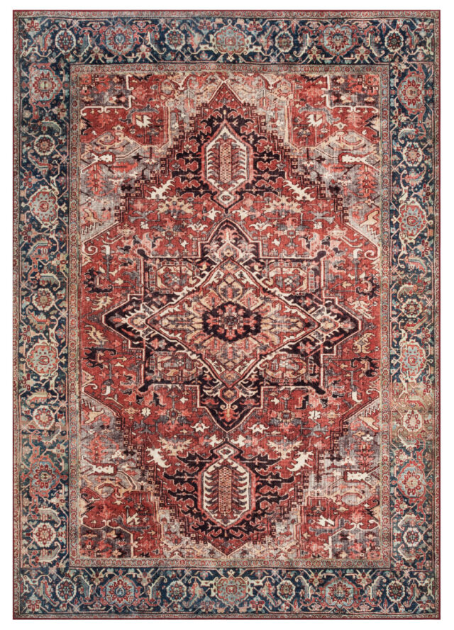 Alfombra Ispahan Burdeos Tradicional