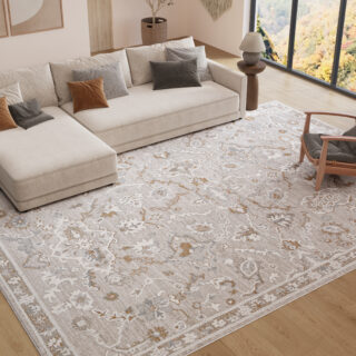 Alfombra Trend Beige Gris Floral