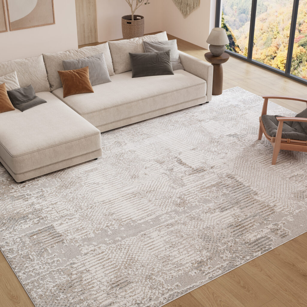 Alfombra Trend Beige Gris Abstracta