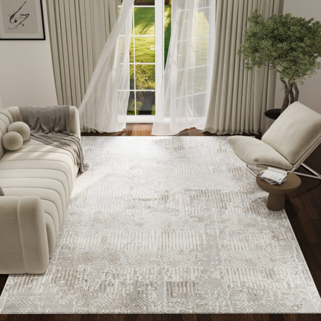 Alfombra Trend Beige Gris Abstracta