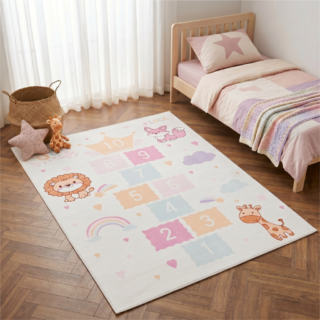 Alfombra Infantil Kids Rosa Rayuela