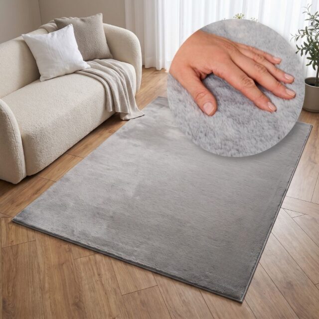 Alfombra Lumi Gris Claro Antideslizante