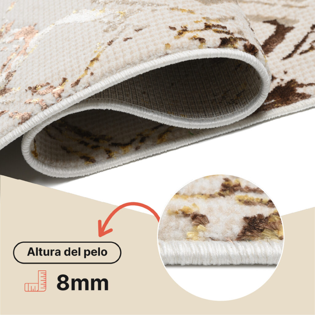 Alfombra Golden Crema Dorado Rombos Moteado