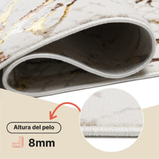 Alfombra Golden Crema Dorado Marrón Piel de Serpiente