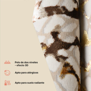 Alfombra Golden Crema Dorado Marrón Piel de Serpiente