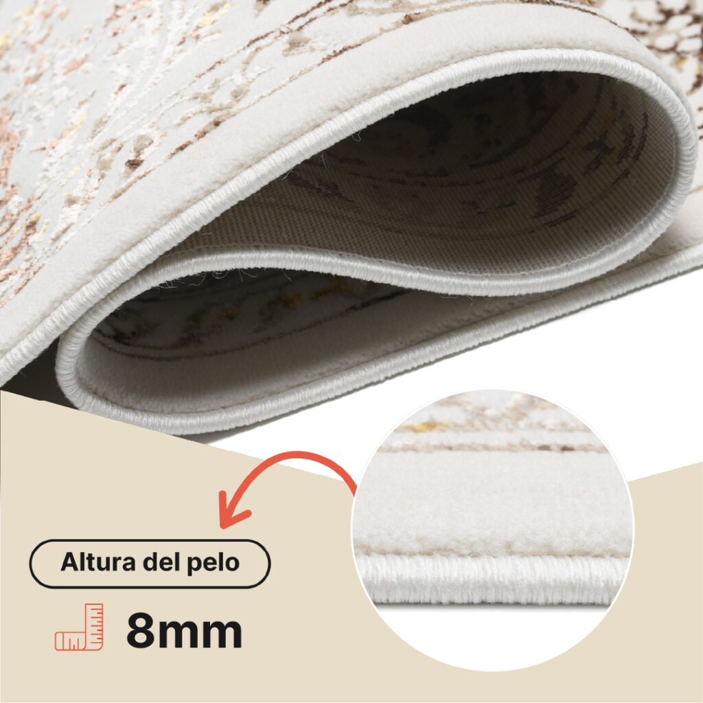 Alfombra Golden Crema Dorado Vintage Borde