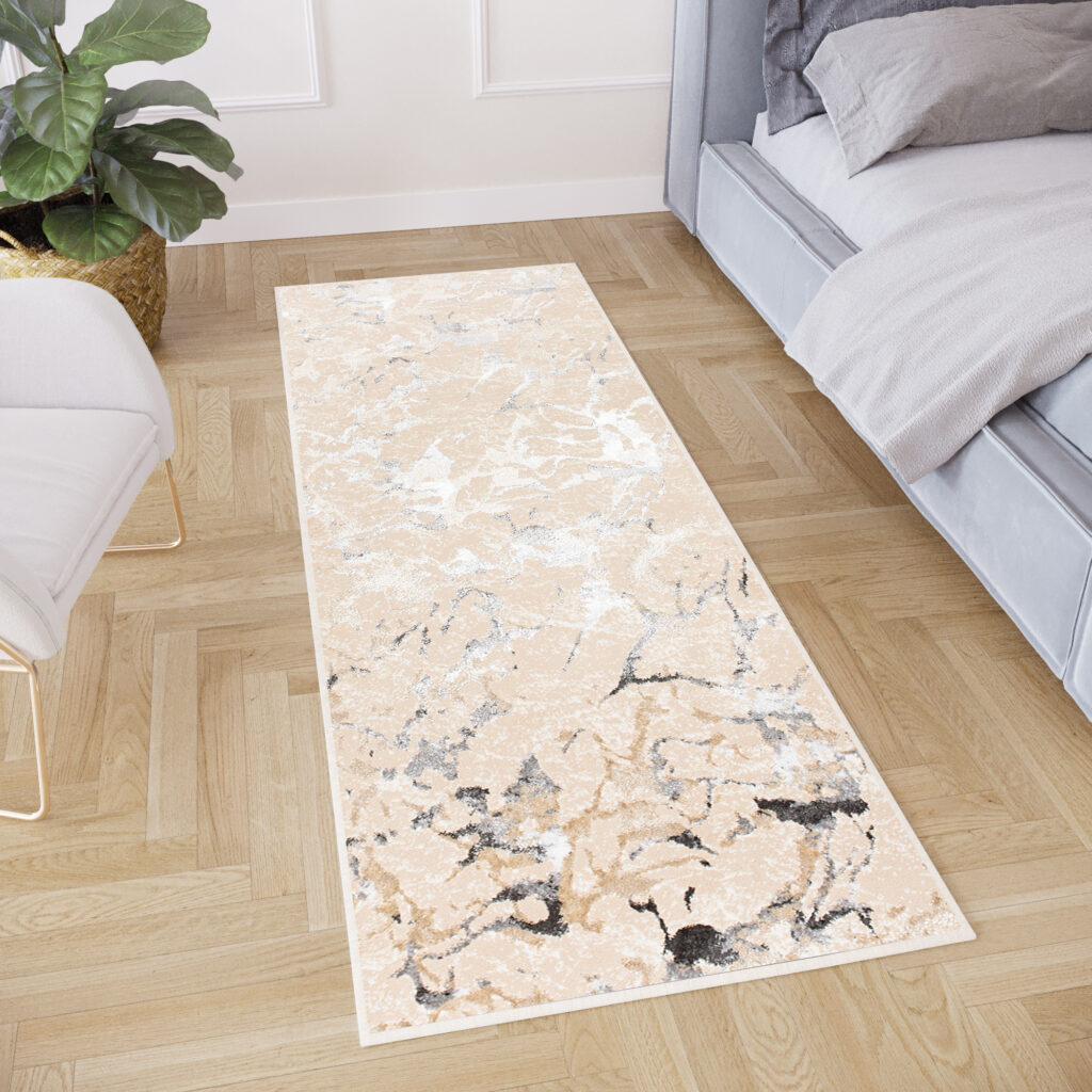 Alfombra de Pasillo Crystal Beige Gris Abstracto