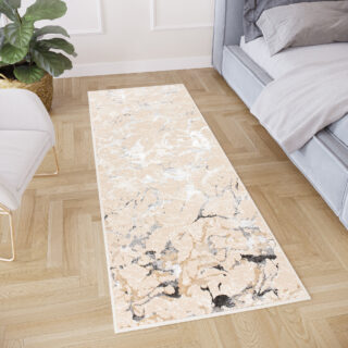 Alfombra de Pasillo Crystal Beige Gris Abstracto