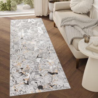 Alfombra de Pasillo Crystal Gris Beige Abstracto