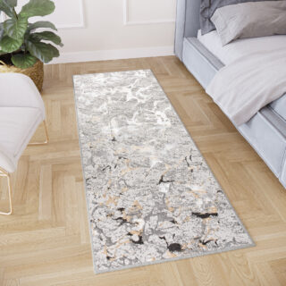 Alfombra de Pasillo Crystal Gris Beige Abstracto