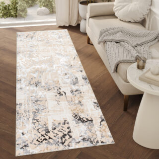 Alfombra de Pasillo Crystal Beige Gris Retro