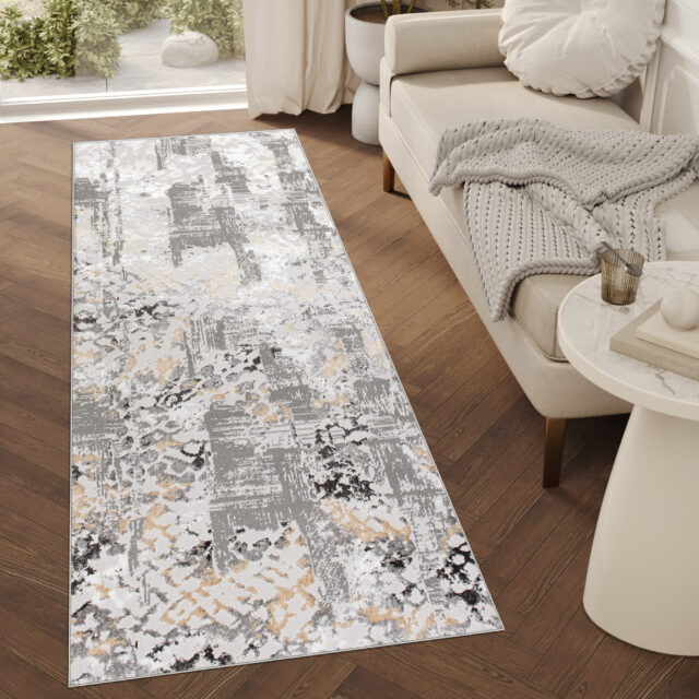 Alfombra de Pasillo Crystal Gris oscuro Retro