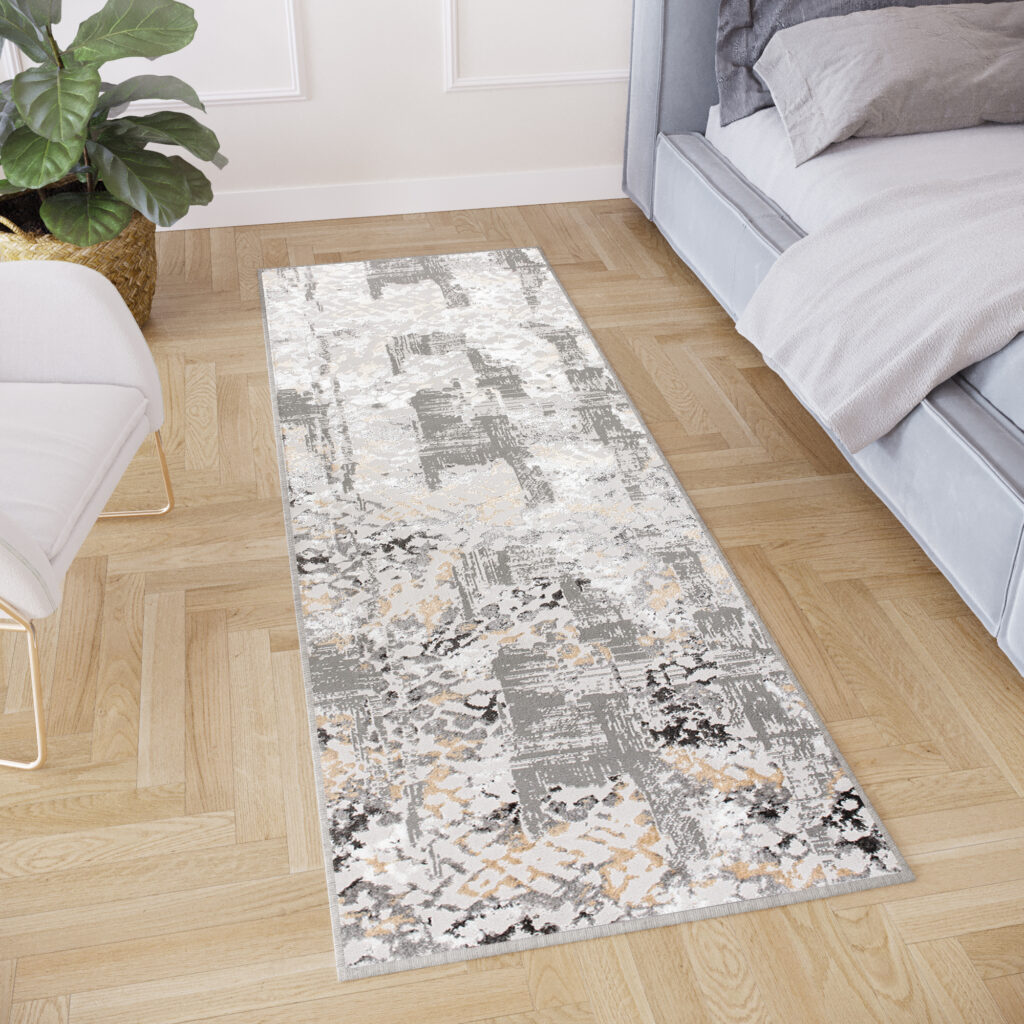 Alfombra de Pasillo Crystal Gris oscuro Retro