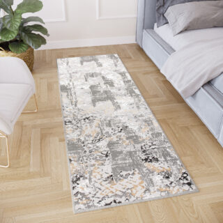 Alfombra de Pasillo Crystal Gris oscuro Retro