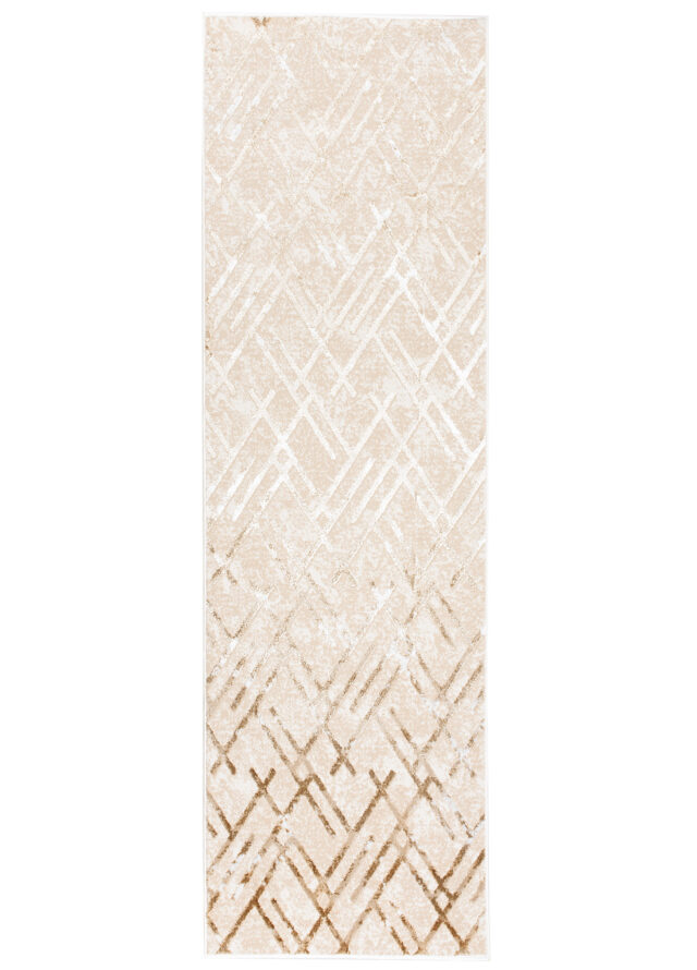 Alfombra de Pasillo Crystal Beige Marrón Rombos