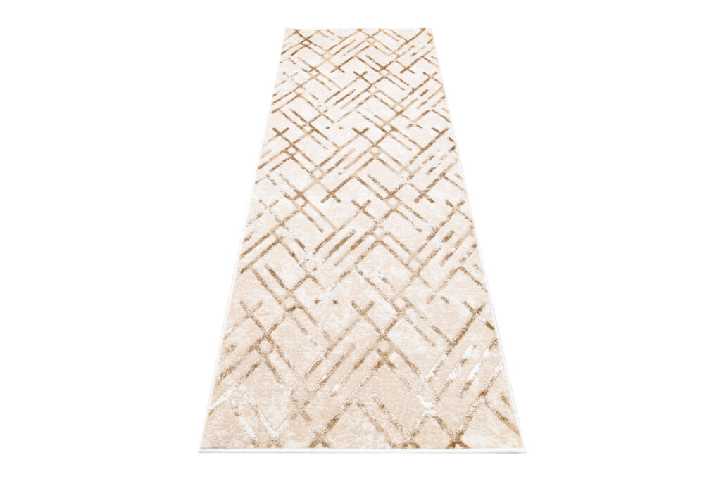 Alfombra de Pasillo Crystal Beige Marrón Rombos