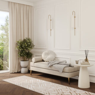 Alfombra de Pasillo Crystal Beige Marrón Rombos