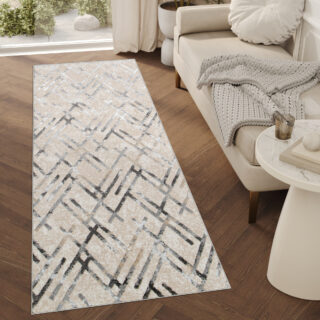 Alfombra de Pasillo Crystal Gris Beige Rombos