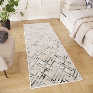 Alfombra de Pasillo Crystal Gris Beige Rombos